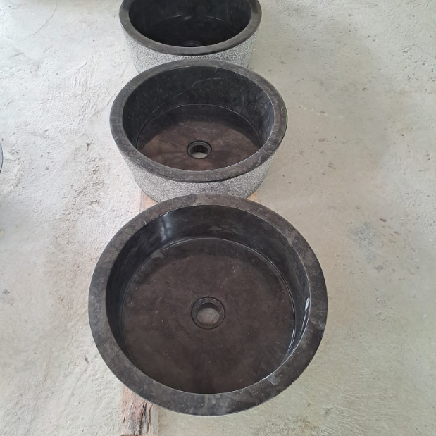 Wastafel Marmer Tamper Prik Hitam